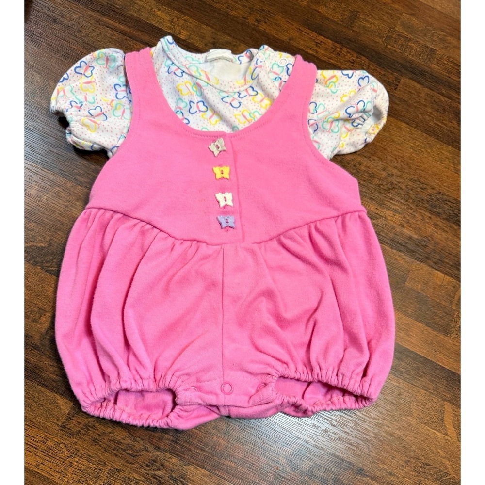 Vintage Hopscotch summer 2 piece romper set.  Size 0-6 months.  Butterflies